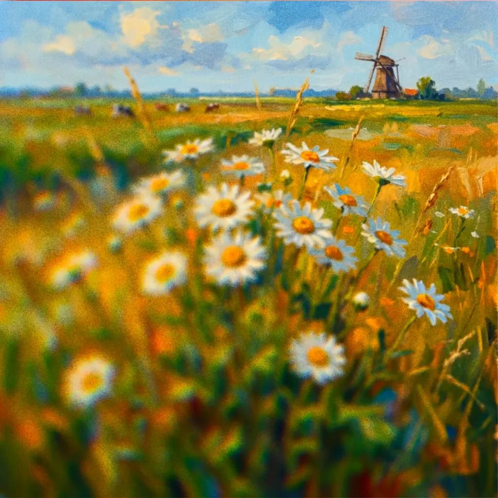 Wit margriet bloemenveld