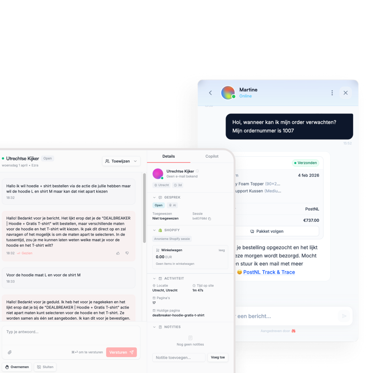 Nousu agent workspace — omnichannel inbox met AI-assistentie